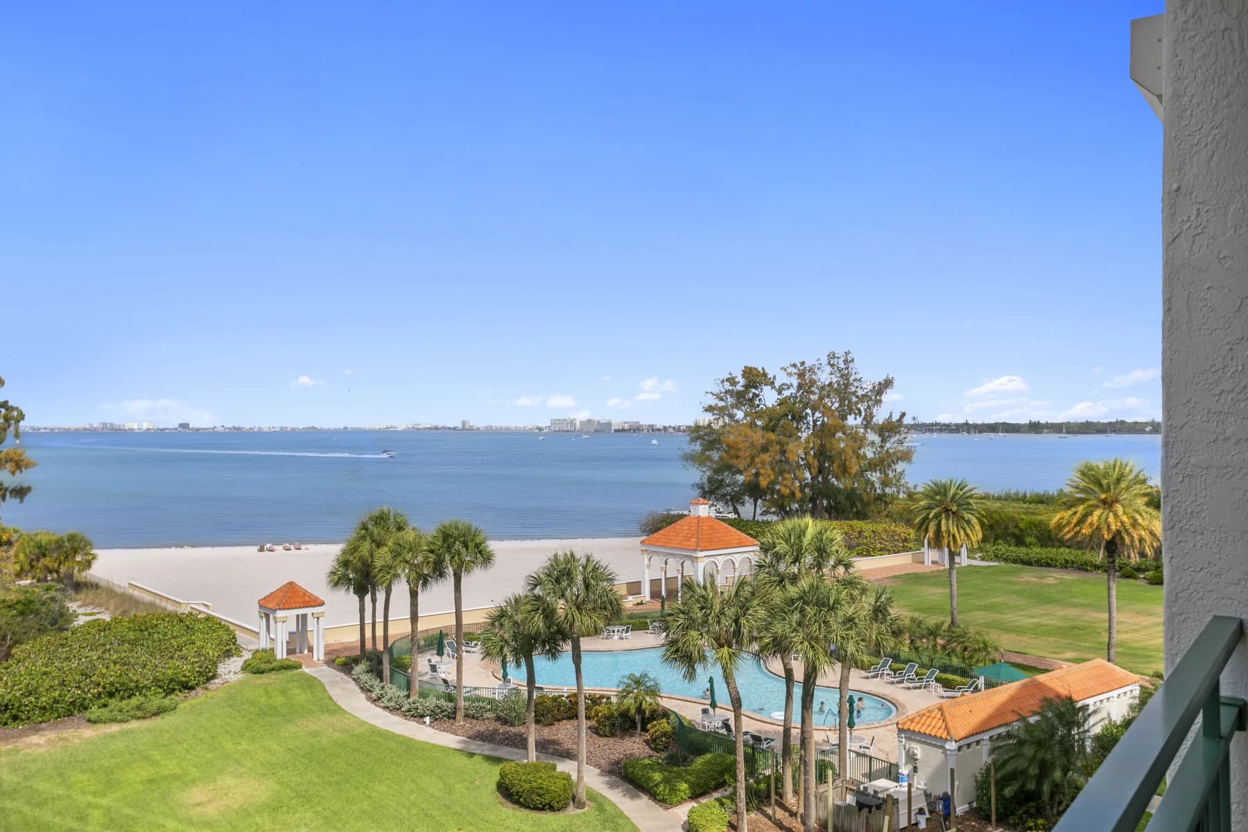 Waterfront veranda at 4780 Dolphin Cay Ln S #404